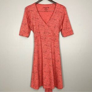 Toad&Co Cue Tencel Wrap Dress Women’s Size S Hersey Knit Pockets Midi Waist Tie